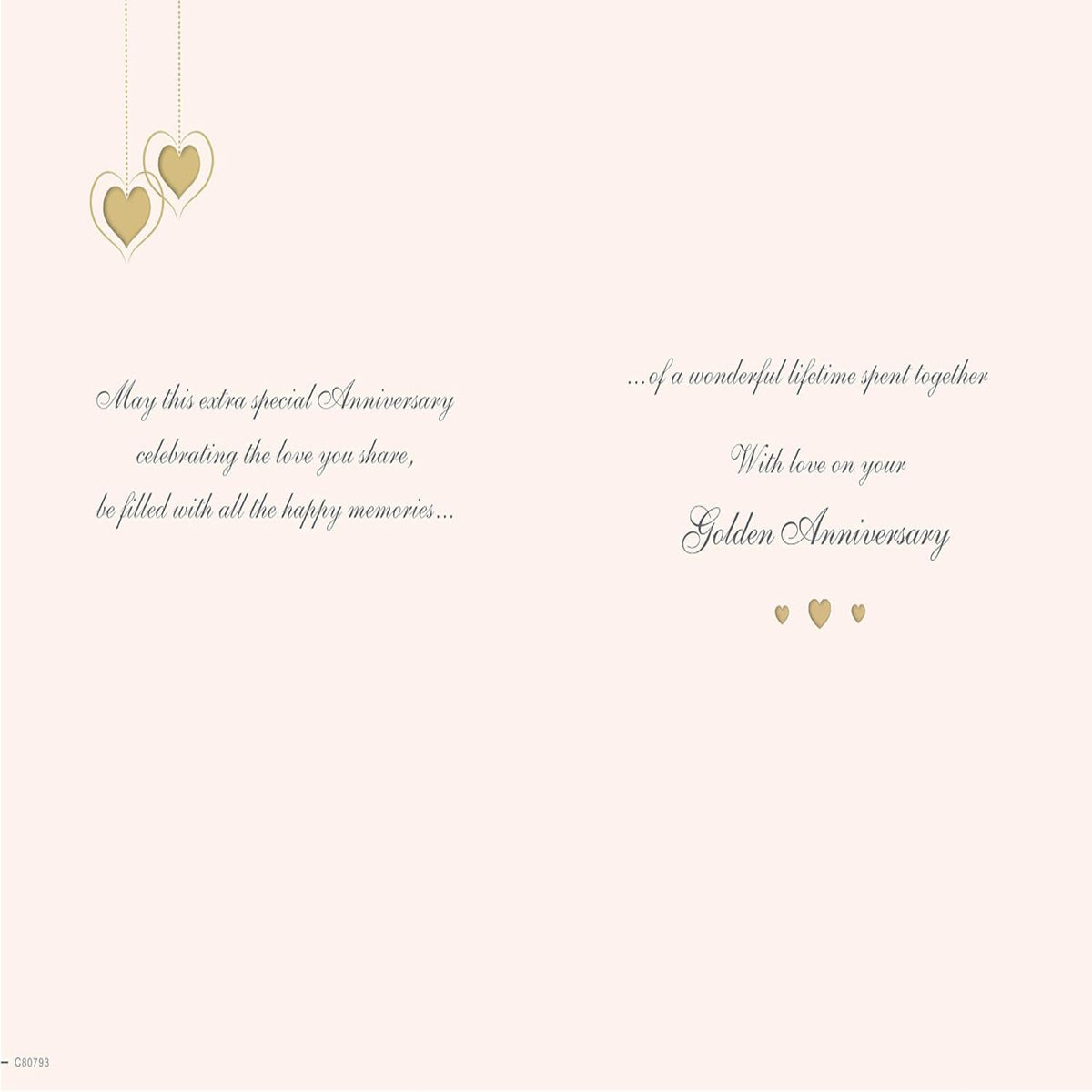 Regal Publishing - Golden Anniversary 50th Wedding Anniversary Card - 9x6 inches
