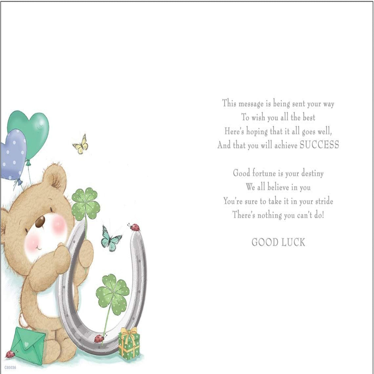 Regal Publishing Good Luck Card – Occasion Greeting Card - 9 x 6 inches