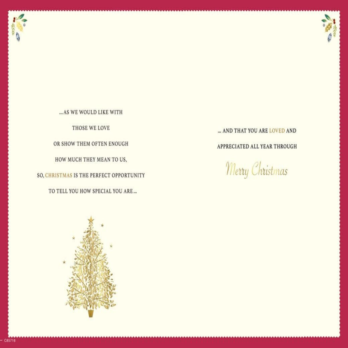Regal Publishing Merry Christmas Mum & Dad Card – Christmas Card for Parents - 9 x 6 inches
