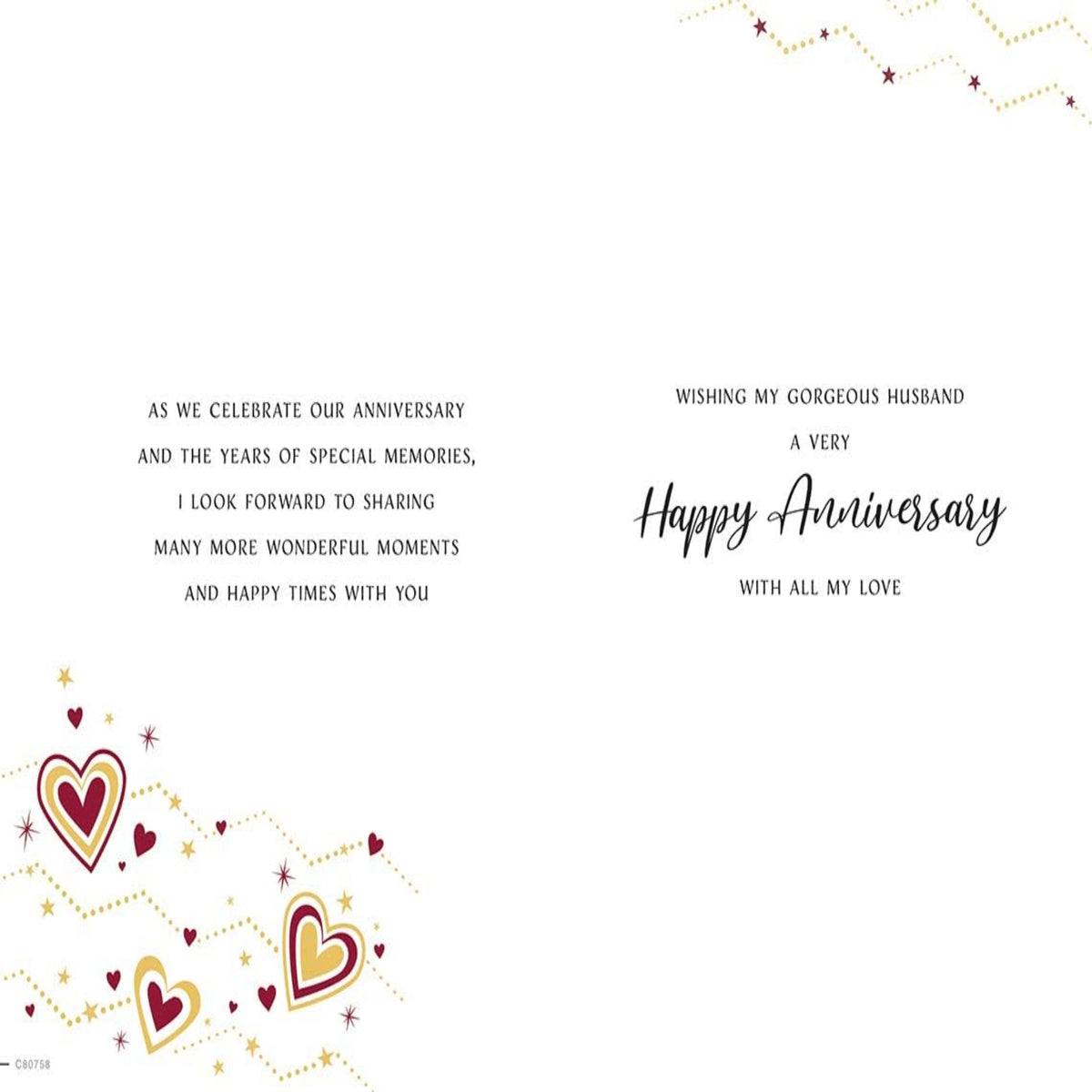 Regal Publishing Modern Anniversary Card for Husband - 9 x 6 inches