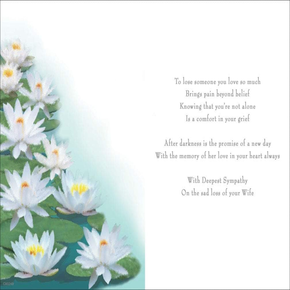 Regal Publishing Sympathy Card for Wife | Thoughtful Condolence Greeting Card - blue|beige|green - 8 x 6 inches