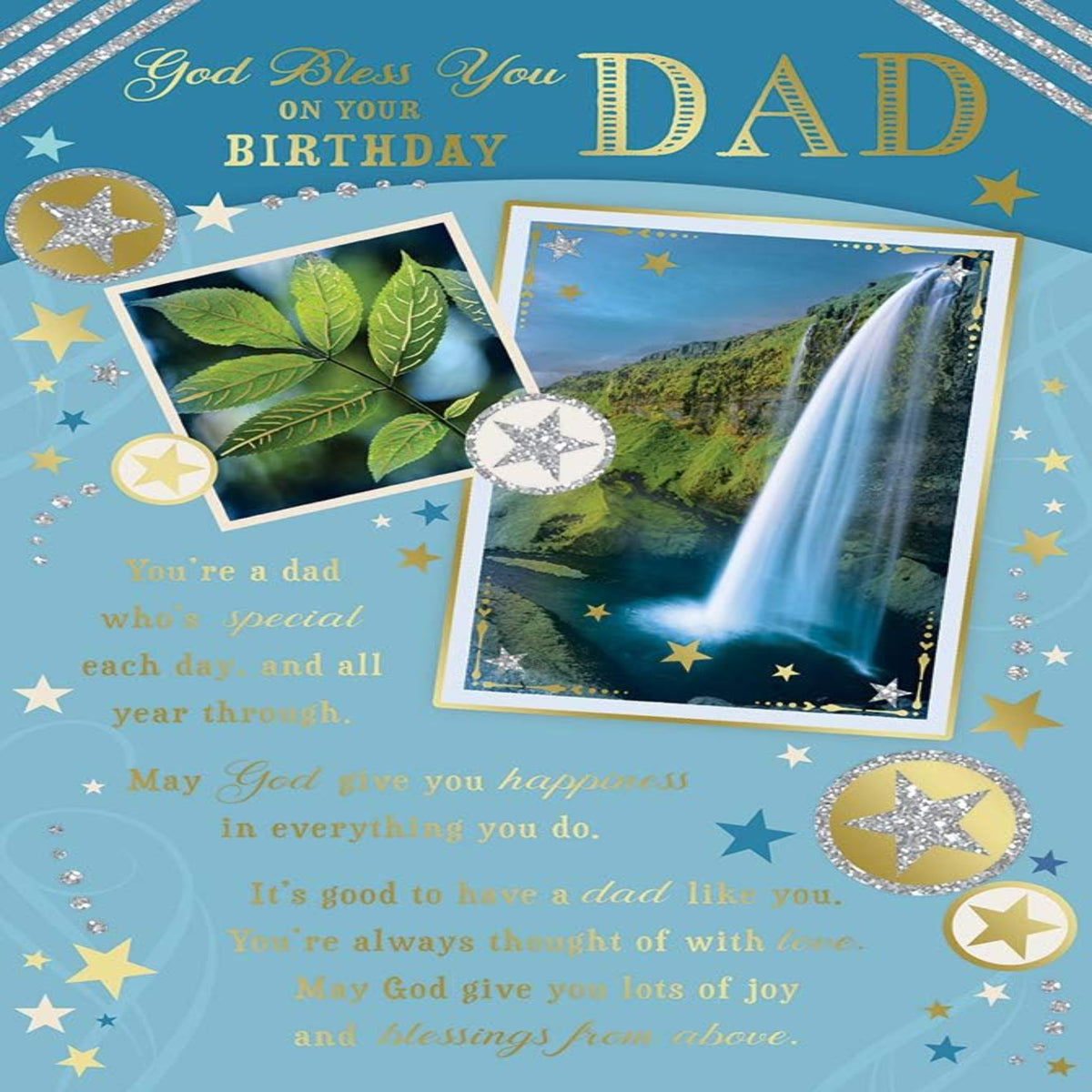 Religious Dad Greeting Card – Forever Blessed Design - 22.8 x 15.3 cm