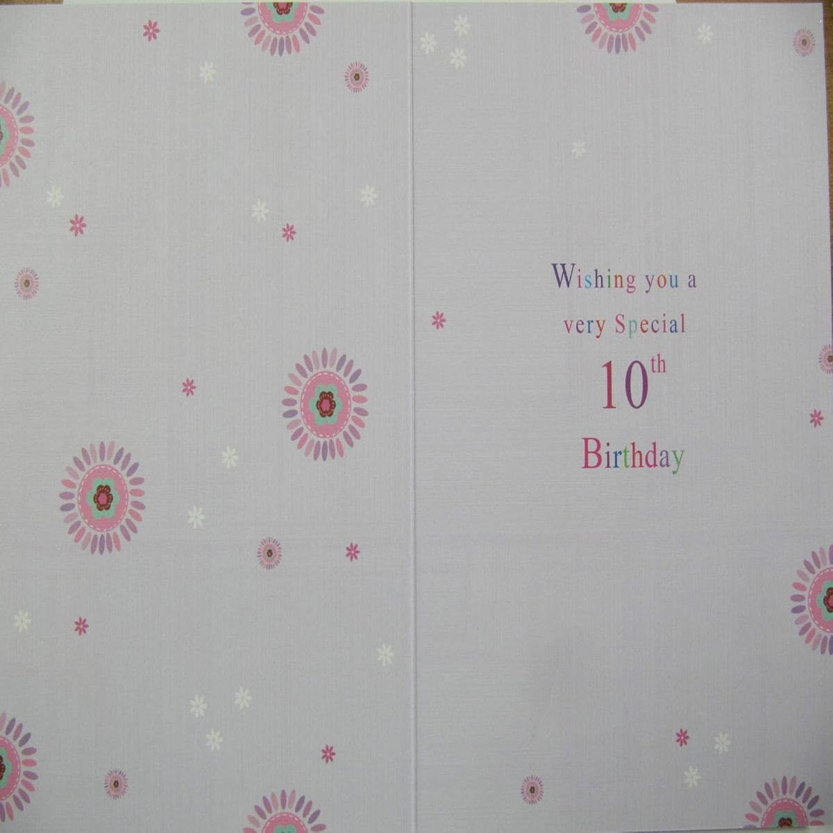 Simon Elvin Girl’s 10th Birthday Card – Rainbow Glitter Greeting Card - 7.5 x 5.5 inches
