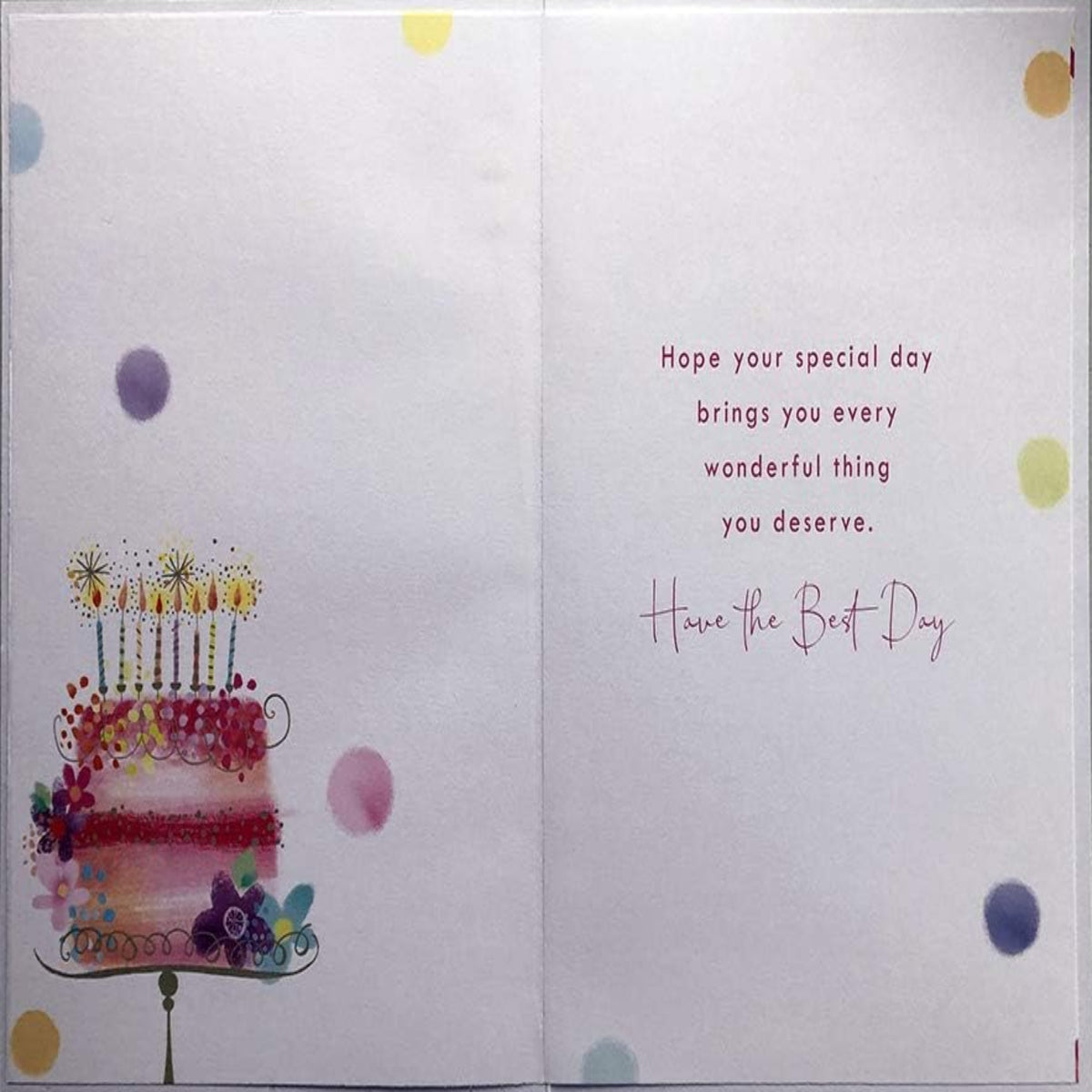 Special Daughter Birthday Card – Cake & Candles - Lovely Verse - 15.2cm x 22.8cm