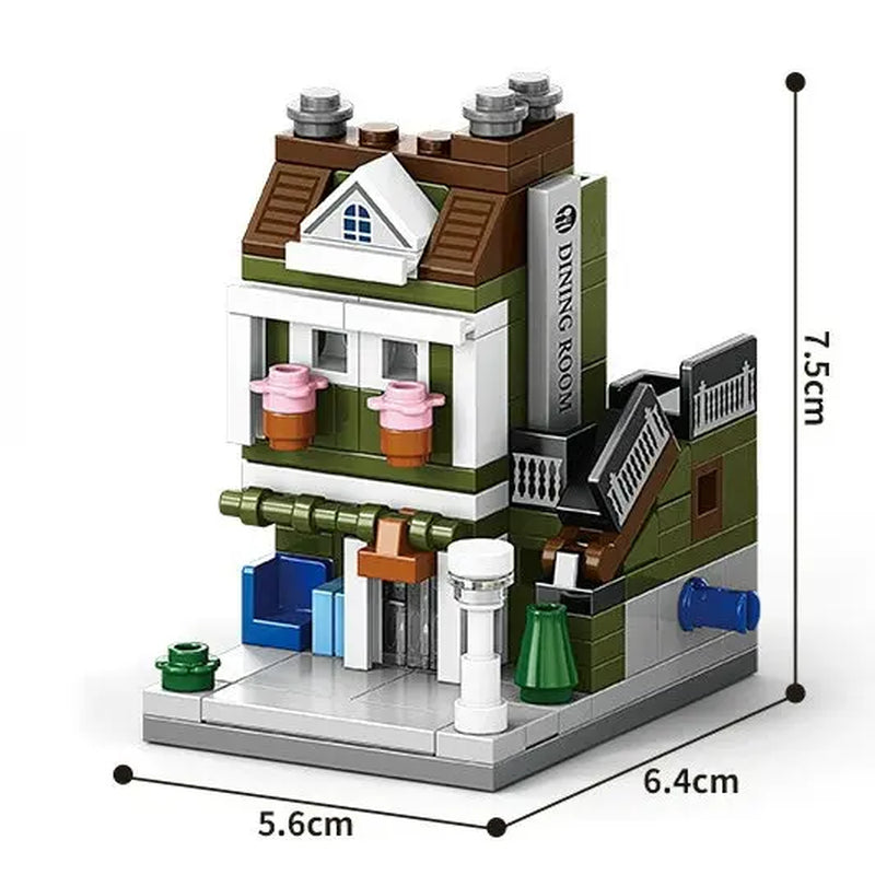House Building Blocks Mini City Store Street View Snack Street Children'S Toys Boys and Girls Gifts Compatible with Lego