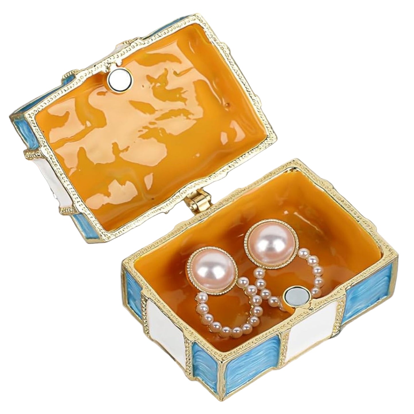 Pink Butterfly Trinket Box,Bow Hinged Jewelry Box Decorated with Crystal ,Alloy Storage Box