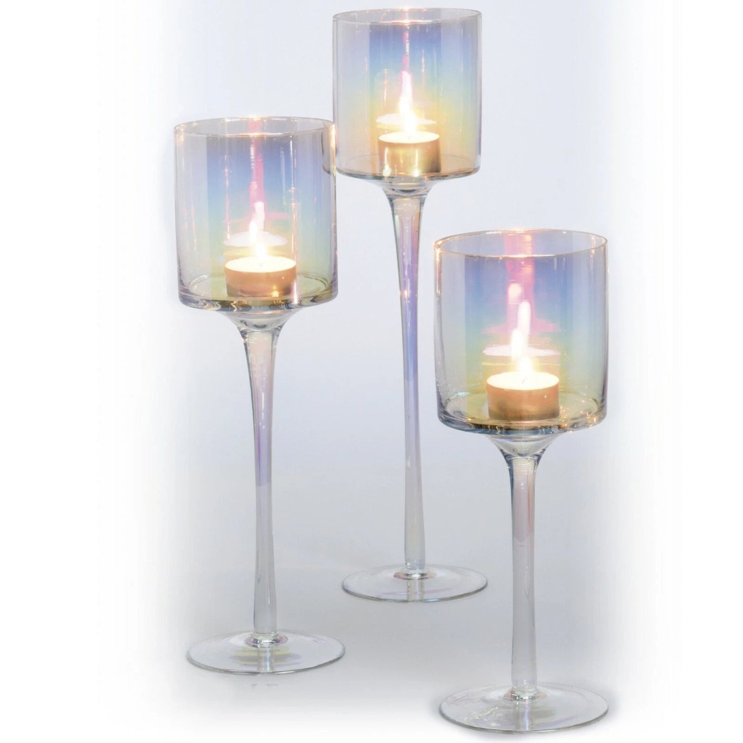 3 Candle Sticks Tea Light Holders Tall Elegant Wedding Centerpiece Home Decor