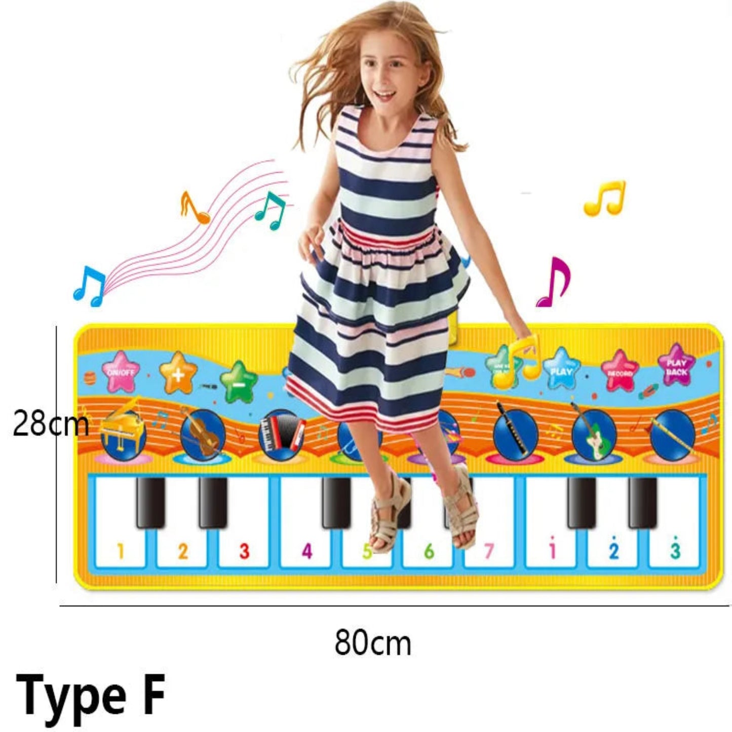 Piano Mat for Kids Children Fitness Keyboard Play Music Carpet Toddlers Music Instrument Toys Educational Toys Gift for Girl Boy
