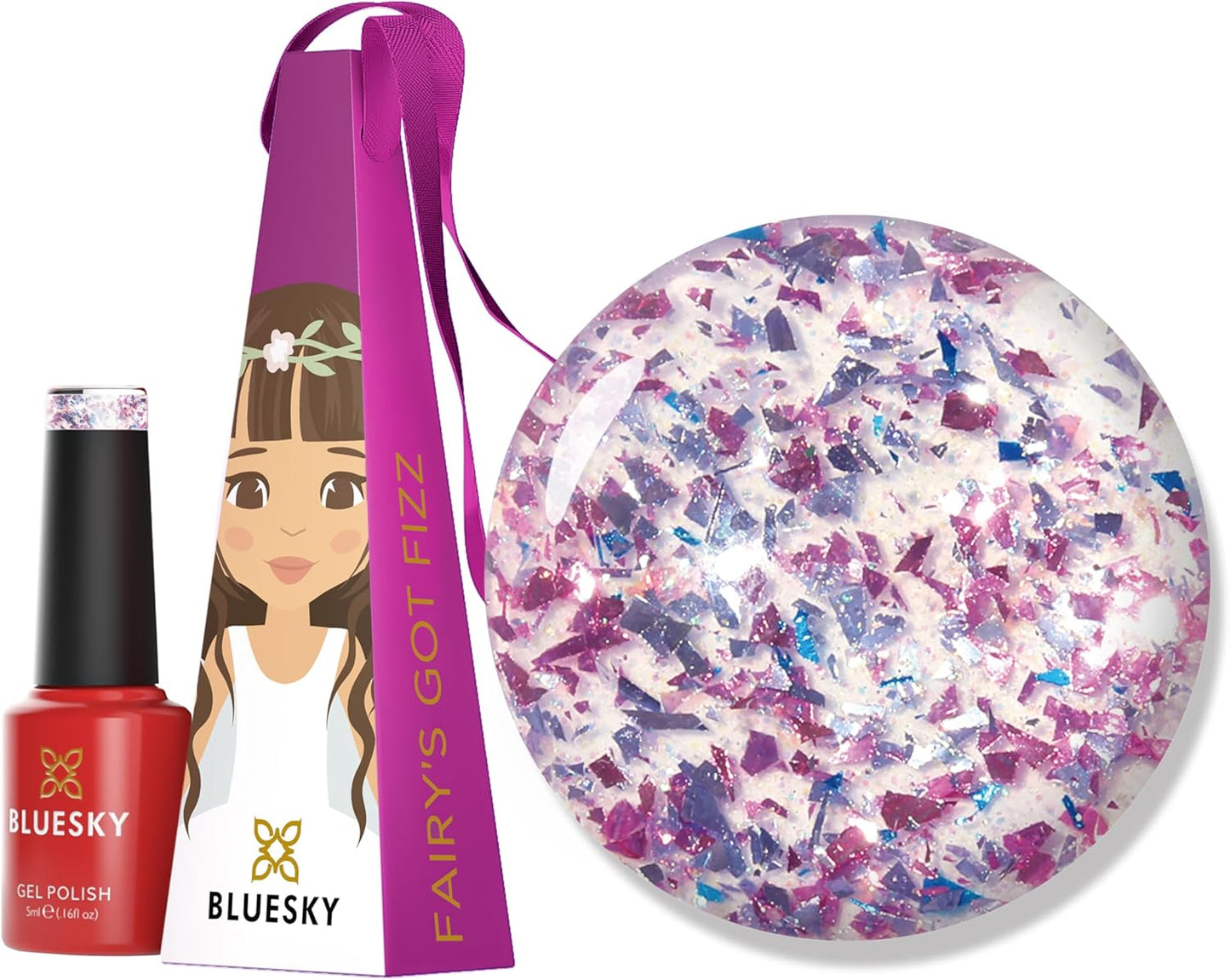 Christmas Exclusive Gel Nail Polish Bauble 5Ml, Fairy'S Got Fizz, Pink Glitter Soak-Off Gel Polish for 21 Day Manicure, Professional, Salon& Home Use, Requires Curing under UV/LED Lamp