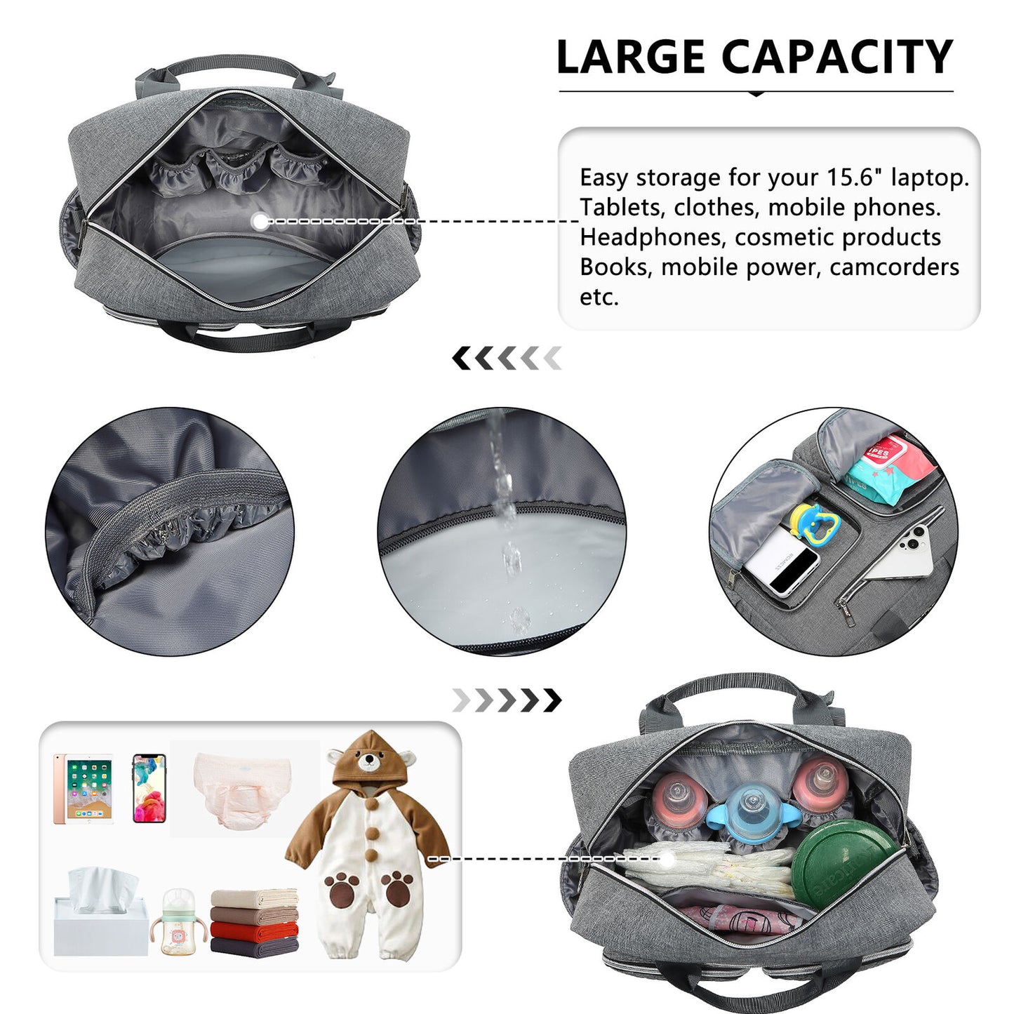 π₯ Large Mummy Changing Shoulder Travel Bag Hospital Baby Nappy Tote Handbag