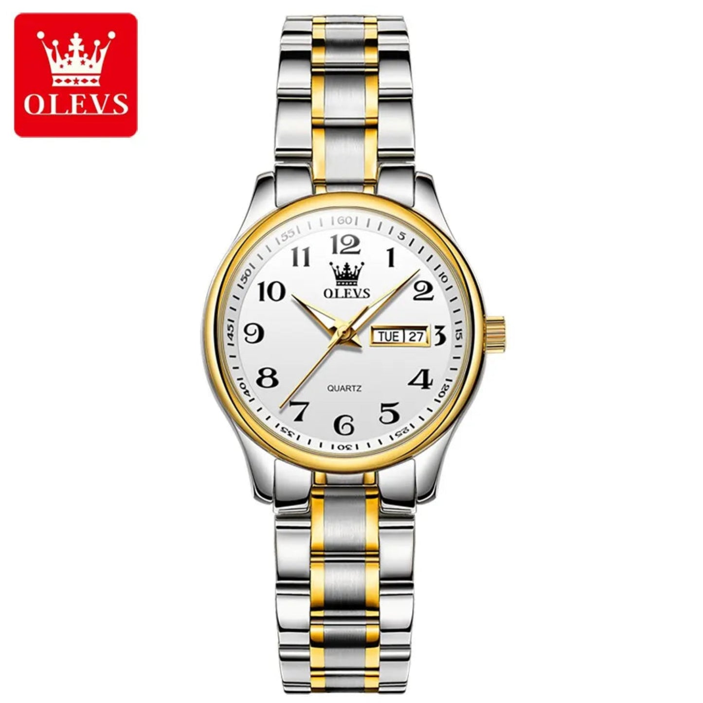 Luxury Quartz Watch for Women Elegant Stainless Steel Watch Luminous Waterproof Week Date Wristwatch Ladies Dress Watch