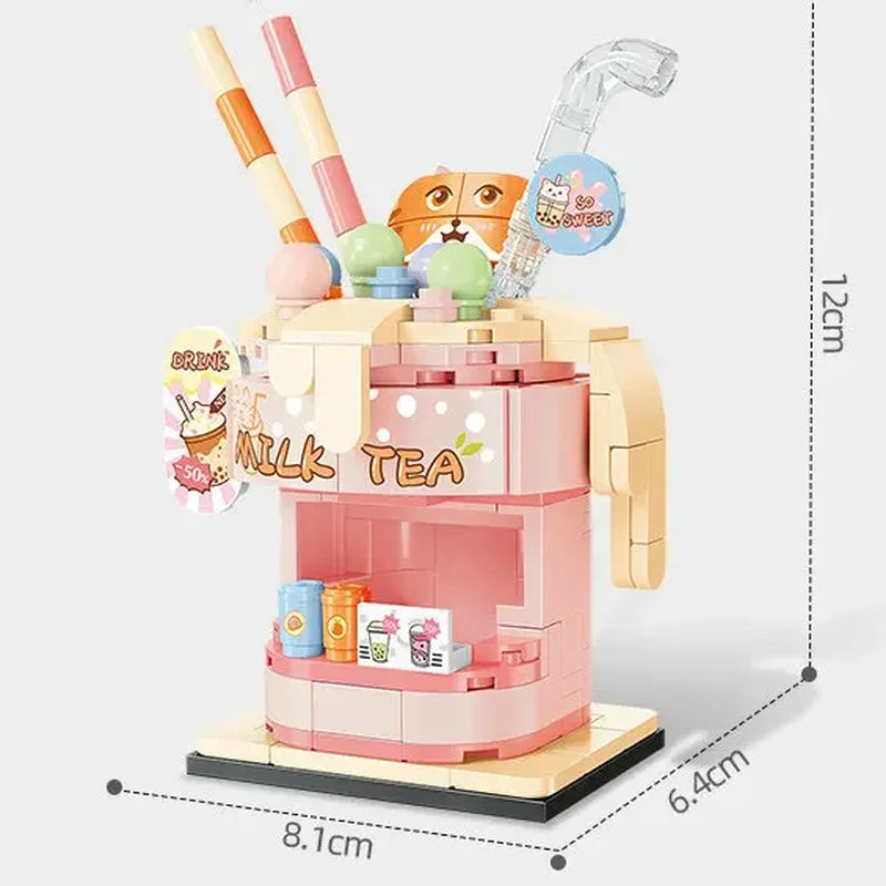 House Building Blocks Mini City Store Street View Snack Street Children'S Toys Boys and Girls Gifts Compatible with Lego