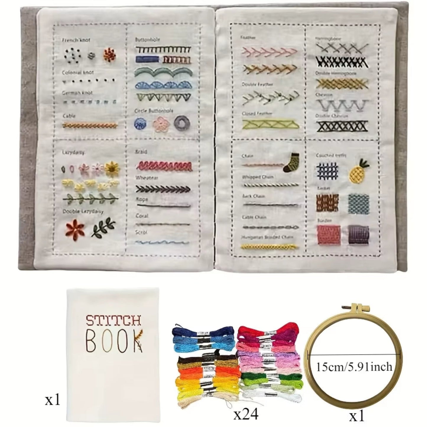 1 Set of Embroidery Embroidery Books, Stitch Books, DIY Stitch Books, Embroidery Sewing Books, Embroidery Sewing Books, Embroide