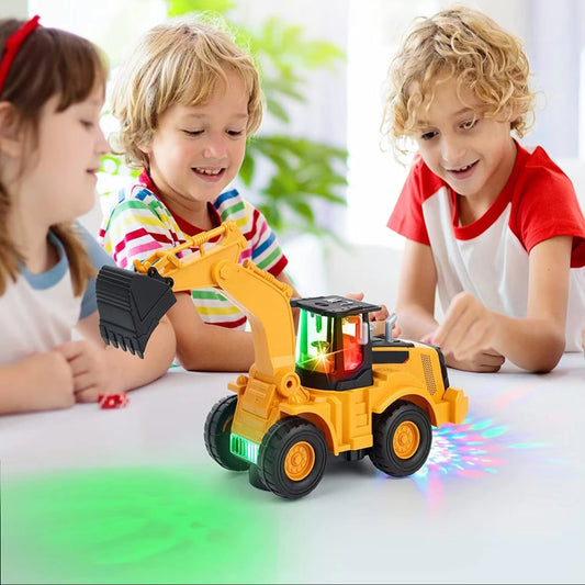 Excavator Truck Kids Toys: Construction 2+ Toddler Toys Digger Truck with Electric Universal Wheel Children Car Toys with Light