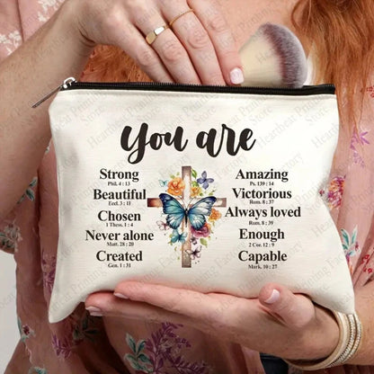 Inspirational Christian Gifts for Women Makeup Bag Encouragement Religious Gifts Bible Verse Cosmetic Bag Scripture Skincare Bag