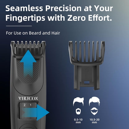 Beard Trimmer for Men, Electric Hair & Stubble Clipper, 40 Length Settings, Rec