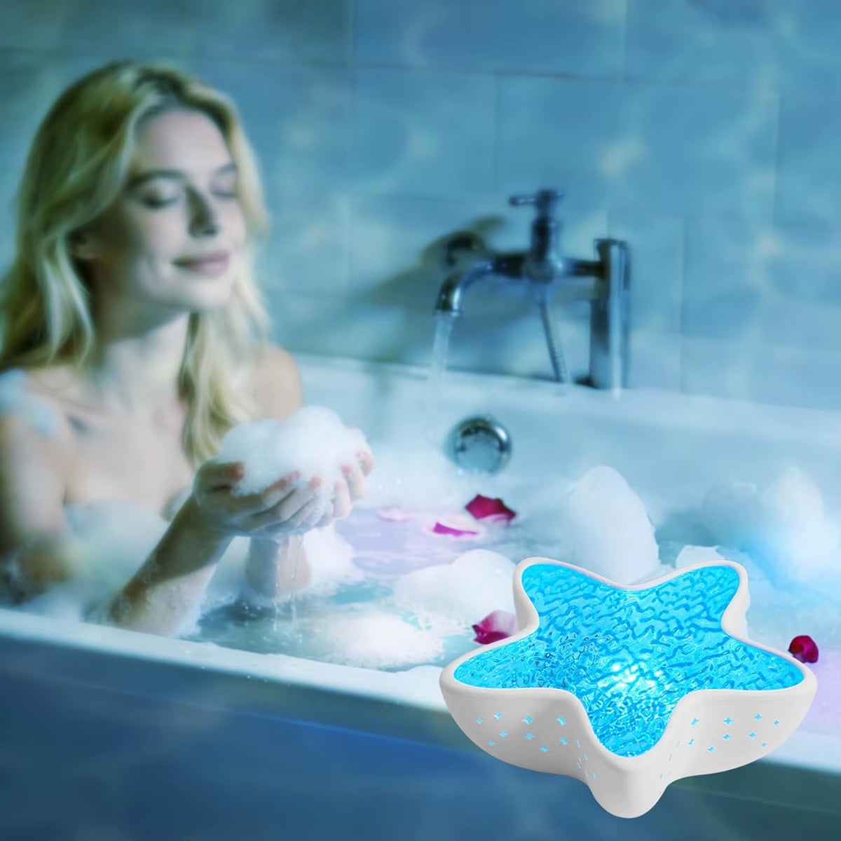 Starfish Projector Lamp Desk Room Decor Night Light Rechargeable Dreamy Ambient Light Kids Gift Festival Party Decor Nightlights