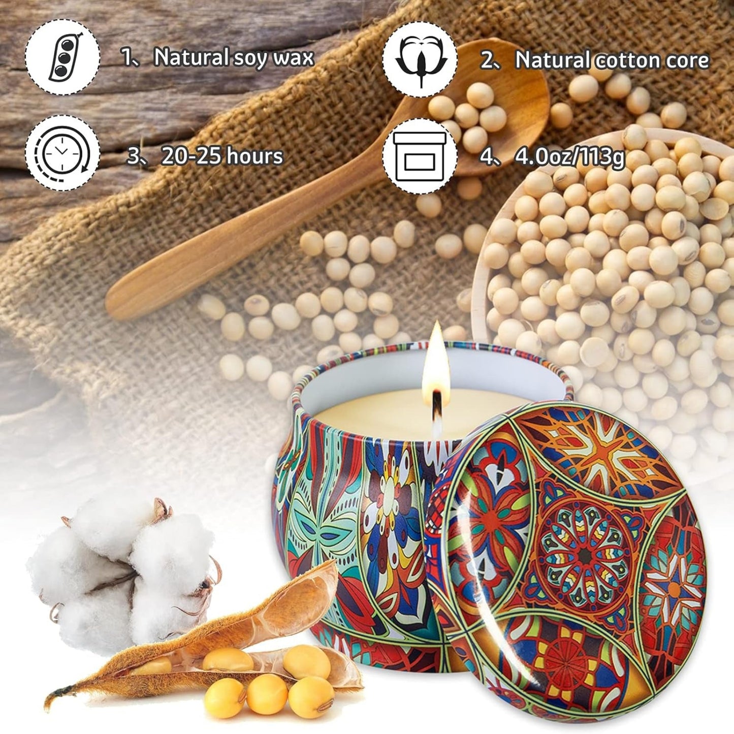 6 Pack Scented Candles Gift Set for Women, Portable Travel Aromatherapy Candles, Natural Soy Wax Gifts Set for Her, Birthday, Valentine'S Day, Mother'S Day, Christmas