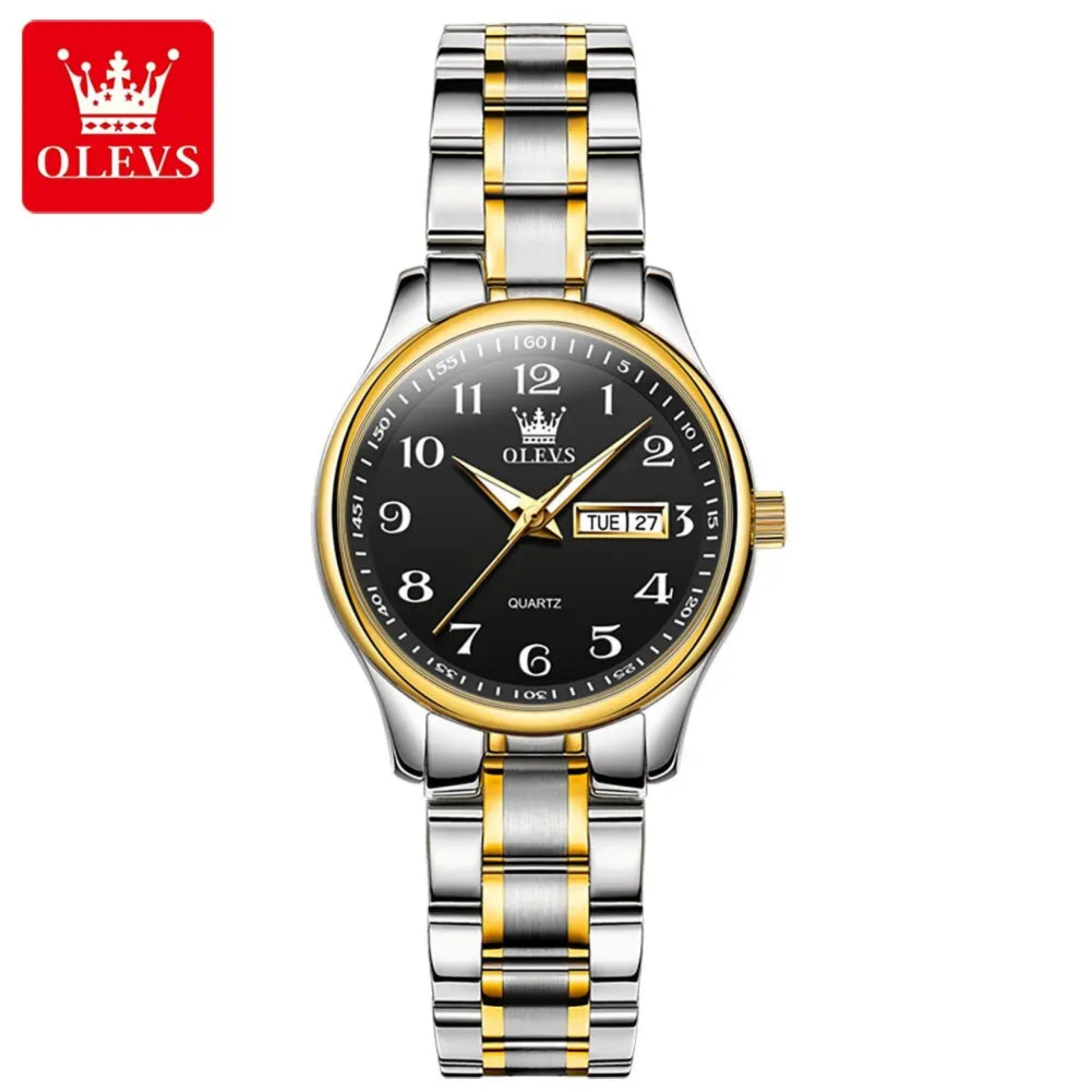 Luxury Quartz Watch for Women Elegant Stainless Steel Watch Luminous Waterproof Week Date Wristwatch Ladies Dress Watch