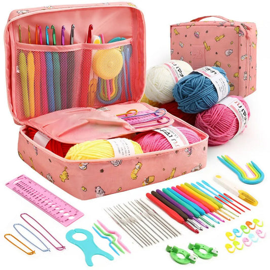 53 Novice Crochet Kits for Beginners and Multi-Color Storage Kits for Portable Hand DIY Knitting Tools 1Pc