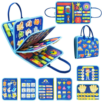 Montessori Toddler Busy Board,Autism Sensory Toys，Educational Activity Motor Skills Baby, Life Skills Learning Toys for Kids