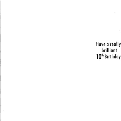 Happy 10th Birthday Card for Boy   -  19  x  13 cm