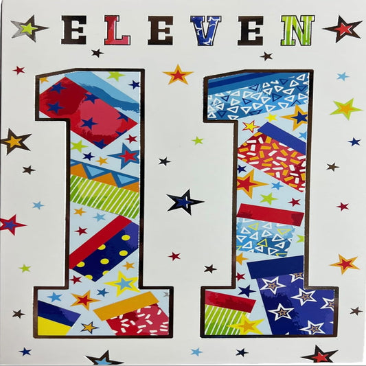 11th Birthday Card Blue Design For Him | Simon Elvin  -  133 x 196mm