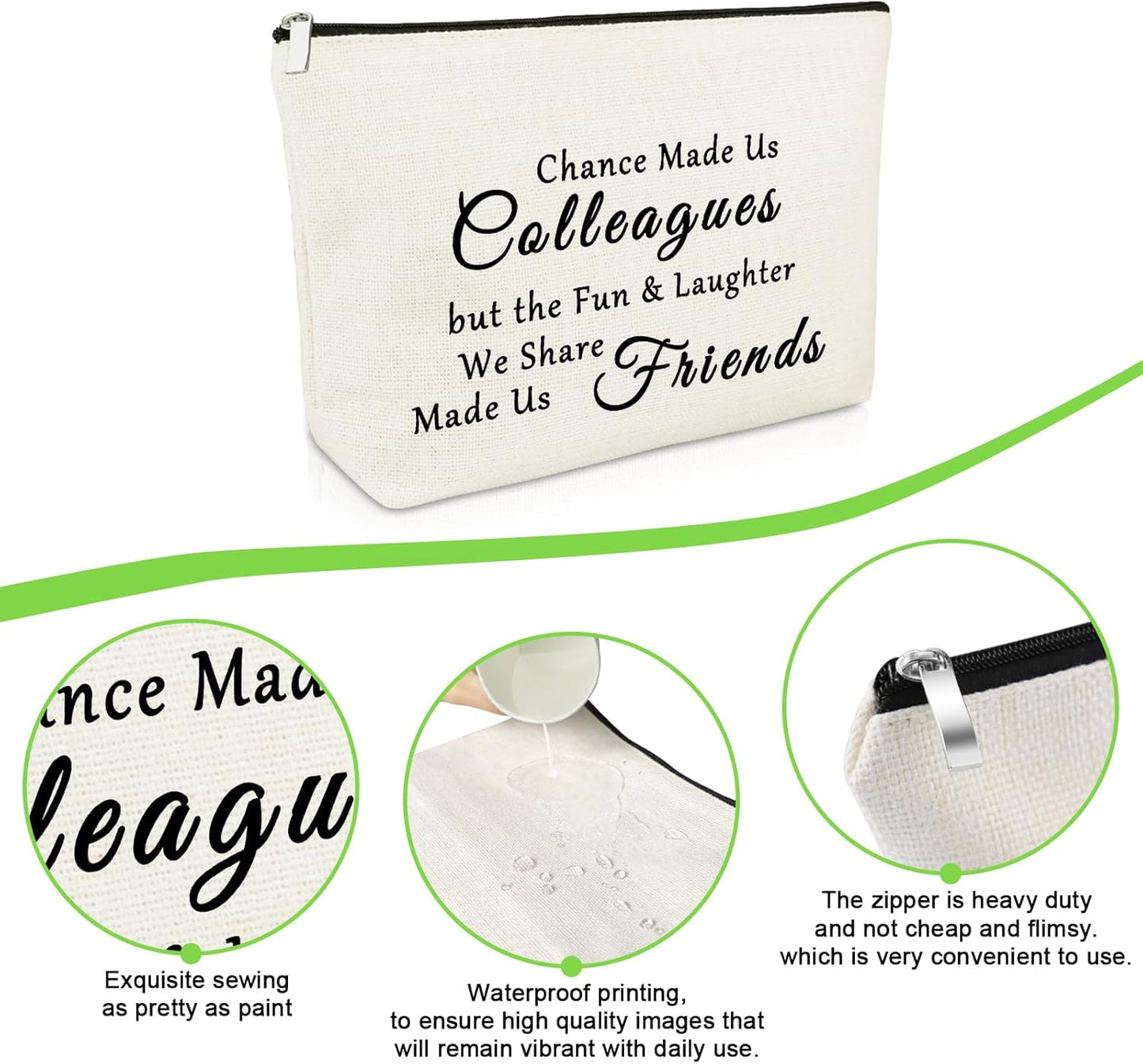 Colleagues to Friends Gifts Makeup Bag Colleague Friendship Gifts Work Friend Leaving Gift Thank You Appreciation Gifts Work Bestie Gifts Coworker Friend Gift Travel Cosmetic Bag Retirement Gift