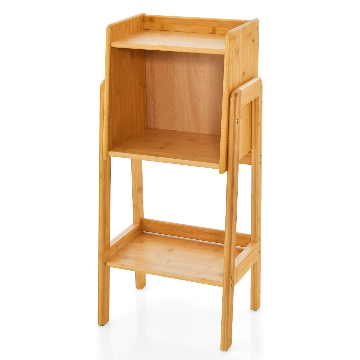 3 Tier/4 Tier Free Standing Tall Bamboo Bookshelf with Legs