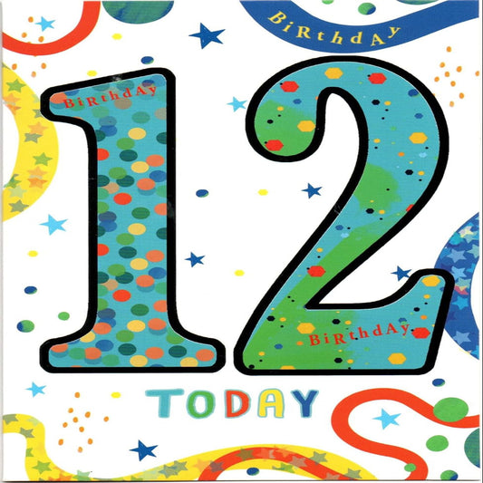 12th Birthday Card for Boy | Happy 12th Birthday Greeting Card   -   19 x 13 cm