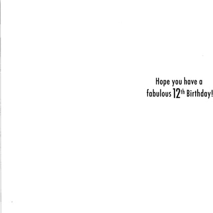 Happy 12th Birthday Card for Girl  -    19  x  13 cm