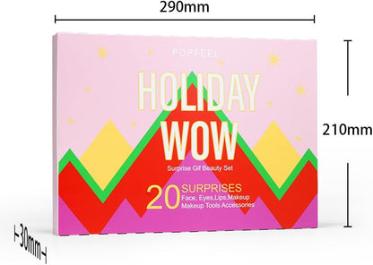Makeup Advent Calendar for Teens Girls, Birthday Gift Box for Women Full Kit,Surprise Makeup Gift Kit, Include Lip Gloss, Blush, Concealer, Mascara, Eyebrow Pencil Makeup Gift Set for Women