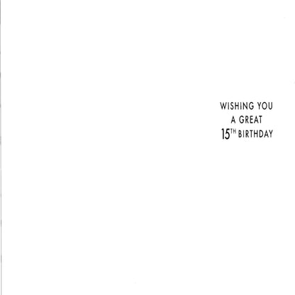 15th Birthday Card for Boy | Fifteenth Birthday Greeting Card  -  19 x 13 cm