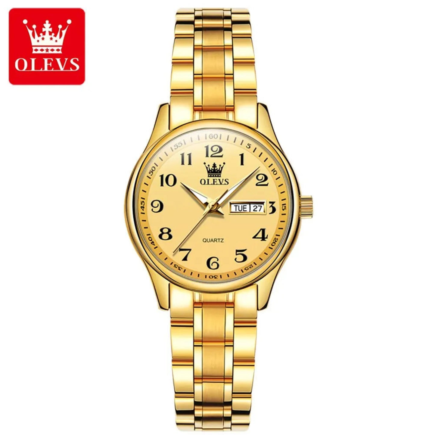 Luxury Quartz Watch for Women Elegant Stainless Steel Watch Luminous Waterproof Week Date Wristwatch Ladies Dress Watch