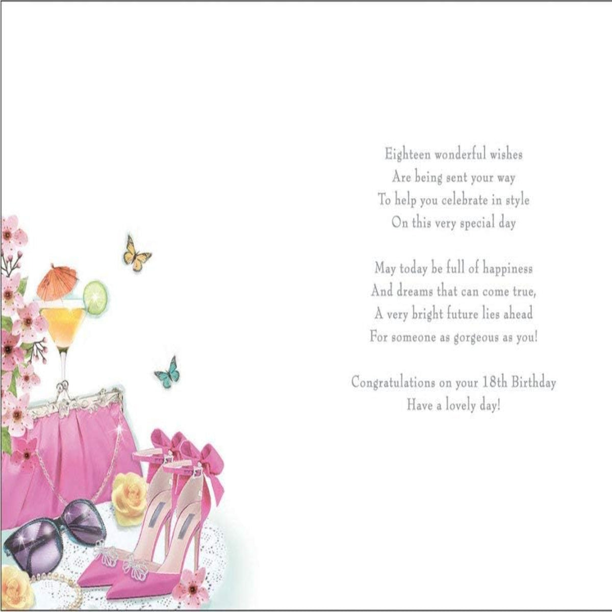 Modern Happy 18th Birthday Card   -   8  x  6 inches