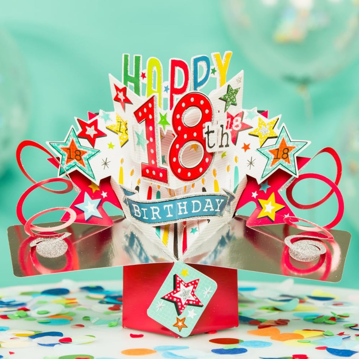 18th Birthday Pop-Up Card   –    Second Nature 3D Greeting Card    -    20cm   x   20cm