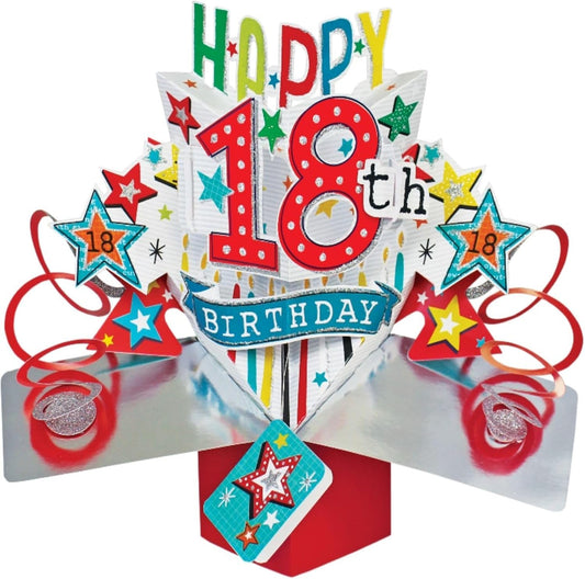 18th Birthday Pop-Up Card   –    Second Nature 3D Greeting Card    -    20cm   x   20cm