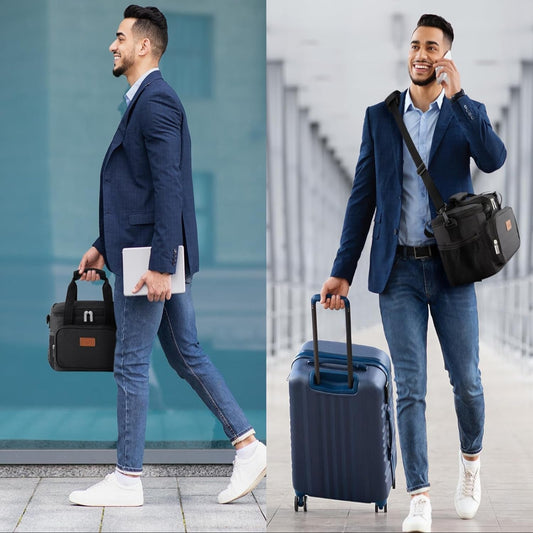 Large Lunch Bag 12-Can (8.5L) Insulated Lunch Box Soft Cooler Cooling Tote for Adult Men Women, Black