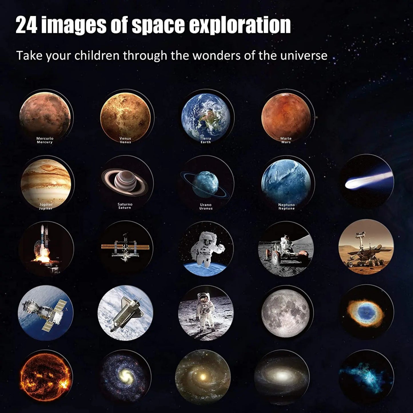 Solar System Planetary Model 8 Planets Set Kids Science Steam Projector Puzzle Toys Rotating Astrometer for Baby Education Toys