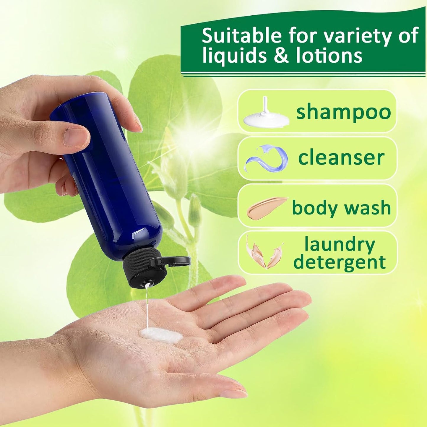 6PCS 50ML Plastic Travel Bottles with Flip Cap Empty Squeeze Bottles Refillable Travel Container with Funnel & Label TSA Approved for Liquids Lotion Toiletries Cosmetic (Transparent)