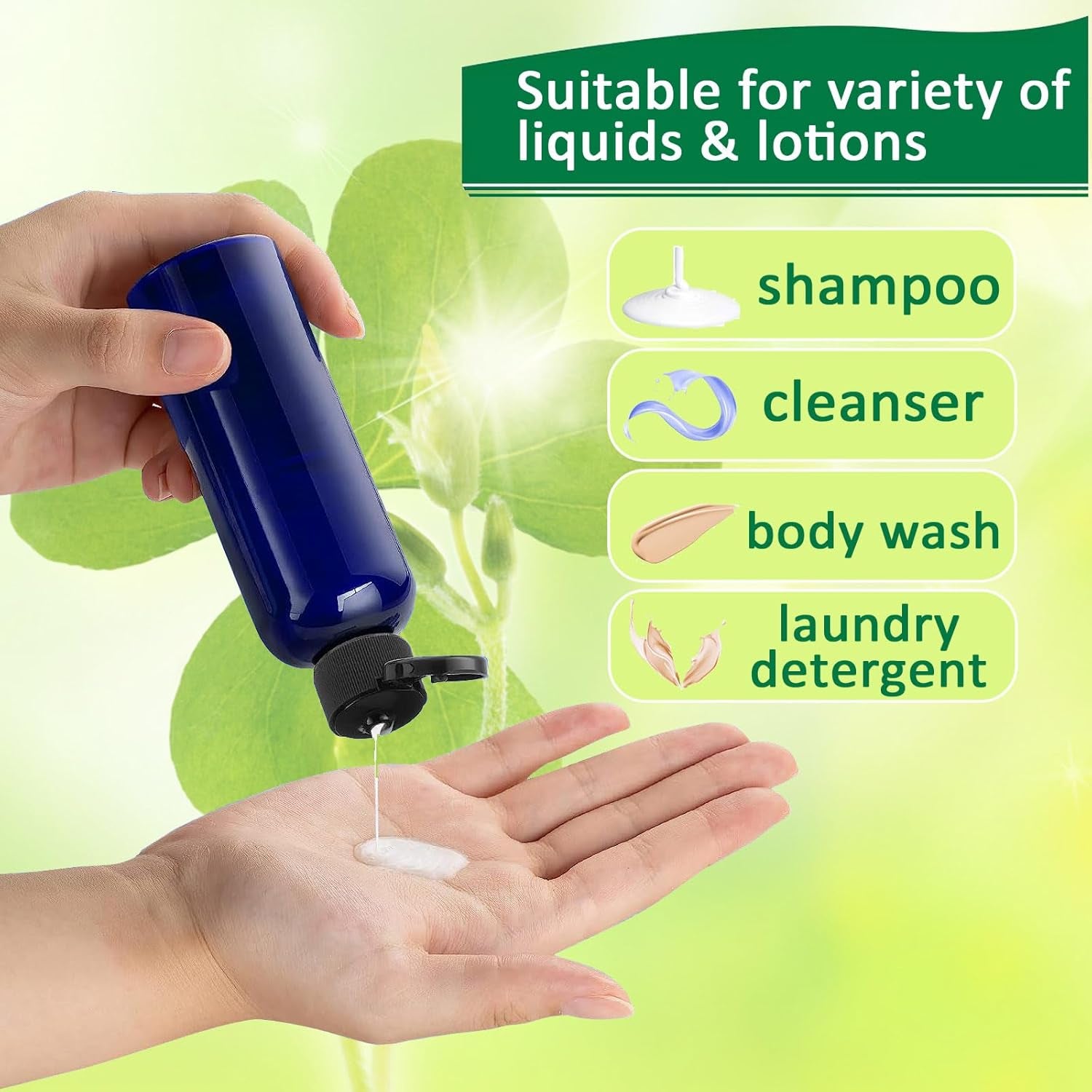 6PCS 50ML Plastic Travel Bottles with Flip Cap Empty Squeeze Bottles Refillable Travel Container with Funnel & Label TSA Approved for Liquids Lotion Toiletries Cosmetic (Transparent)