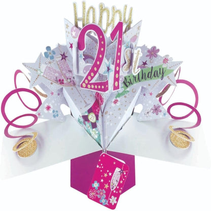 21st Birthday Pop-Up Card | Second Nature 3D Greeting Card