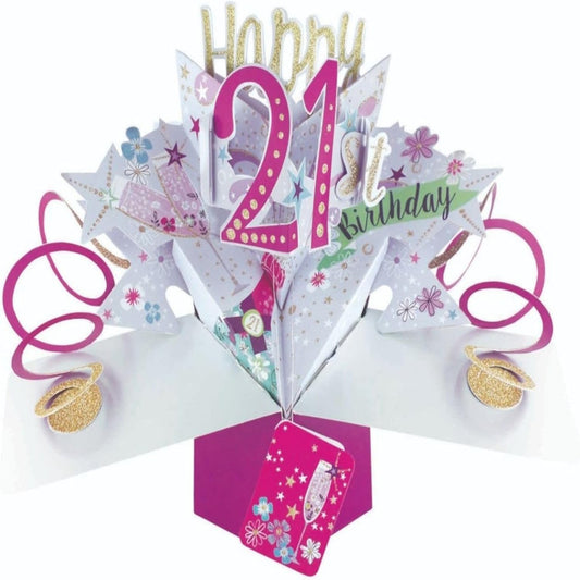 21st Birthday Pop-Up Card | Second Nature 3D Greeting Card