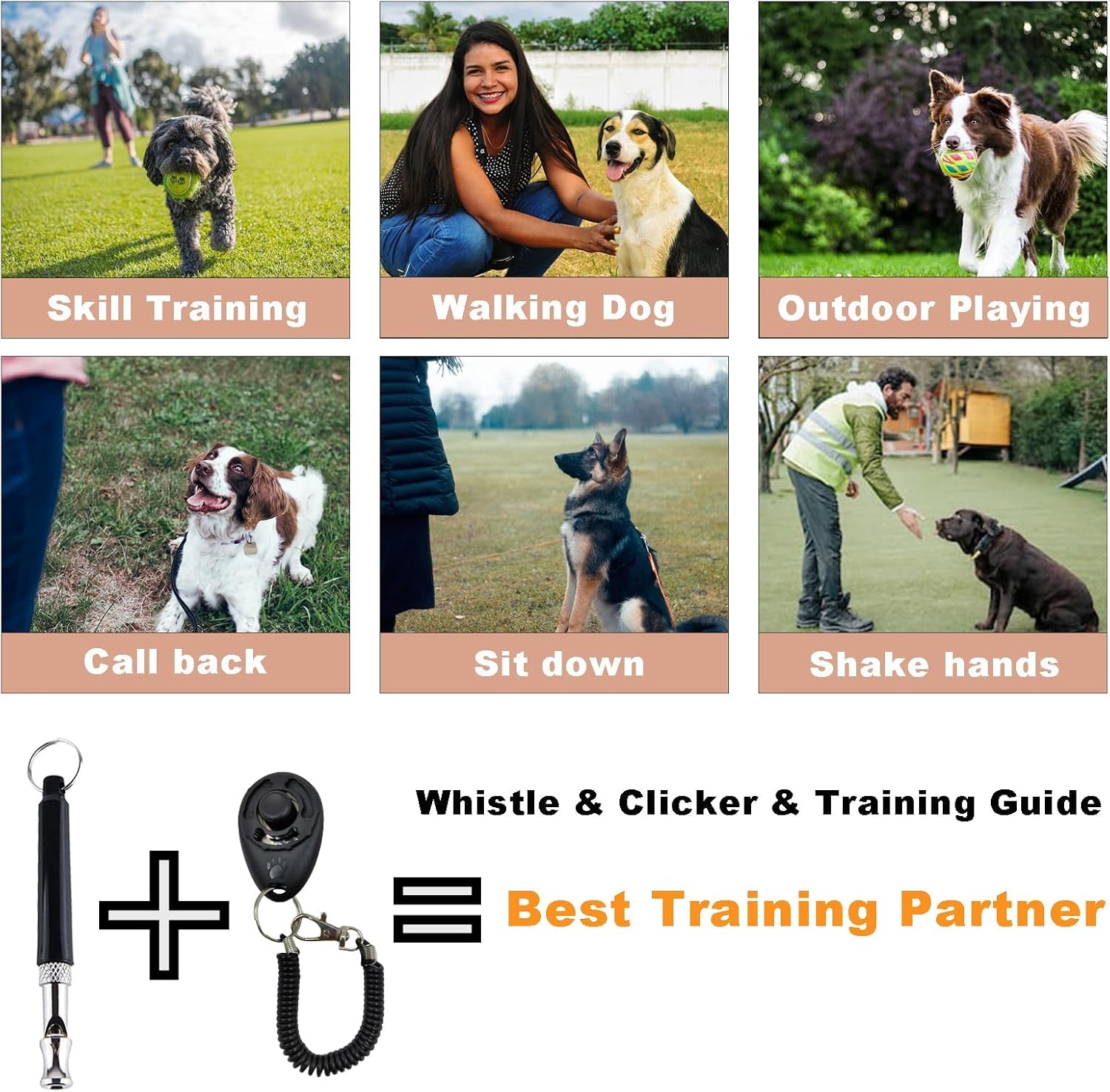 Dog Training Kit,Puppy Dog Treat Pouch Bag with Dog Clicker and Silent Whistle with Lanyard,Hands-Free Training Dog Treat Pouch,Includes Carabiner,For Pet Puppy Travel or Outdoor Use(Grey)