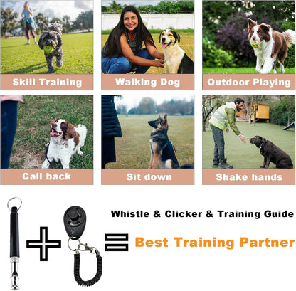 Dog Training Kit,Puppy Dog Treat Pouch Bag with Dog Clicker and Silent Whistle with Lanyard,Hands-Free Training Dog Treat Pouch,Includes Carabiner,For Pet Puppy Travel or Outdoor Use(Grey)