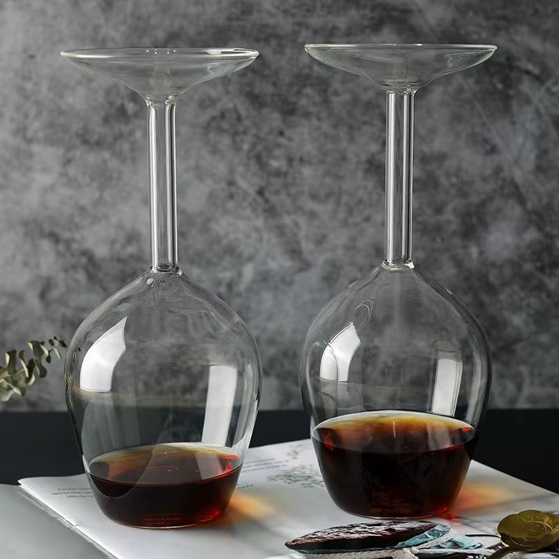 Unique 1Pc 13.5Oz Inverted Wine Glass,Ideal for Spirits & Cocktails, Home Bar and Restaurant ,Enhance Your Beverage Experience