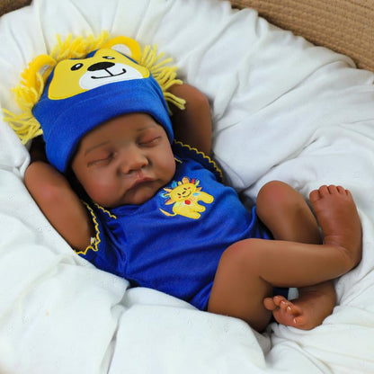 WOOROY Reborn Baby Doll - Birthday & Christmas Gift 18" Africa American Black & Brown Skin Cloth Body, Realistic Baby Dolls, Gift Ideas for Kids 3+