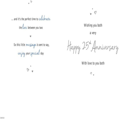25th Silver Anniversary Card   -  Regal Publishing  -  9 x 6 inches