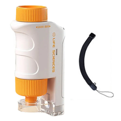 60-120X Mini Pocket Microscope Kit Boy Girl Exploring Gift Pocket Microscope Mini Handheld Microscope for Scientific Experiment