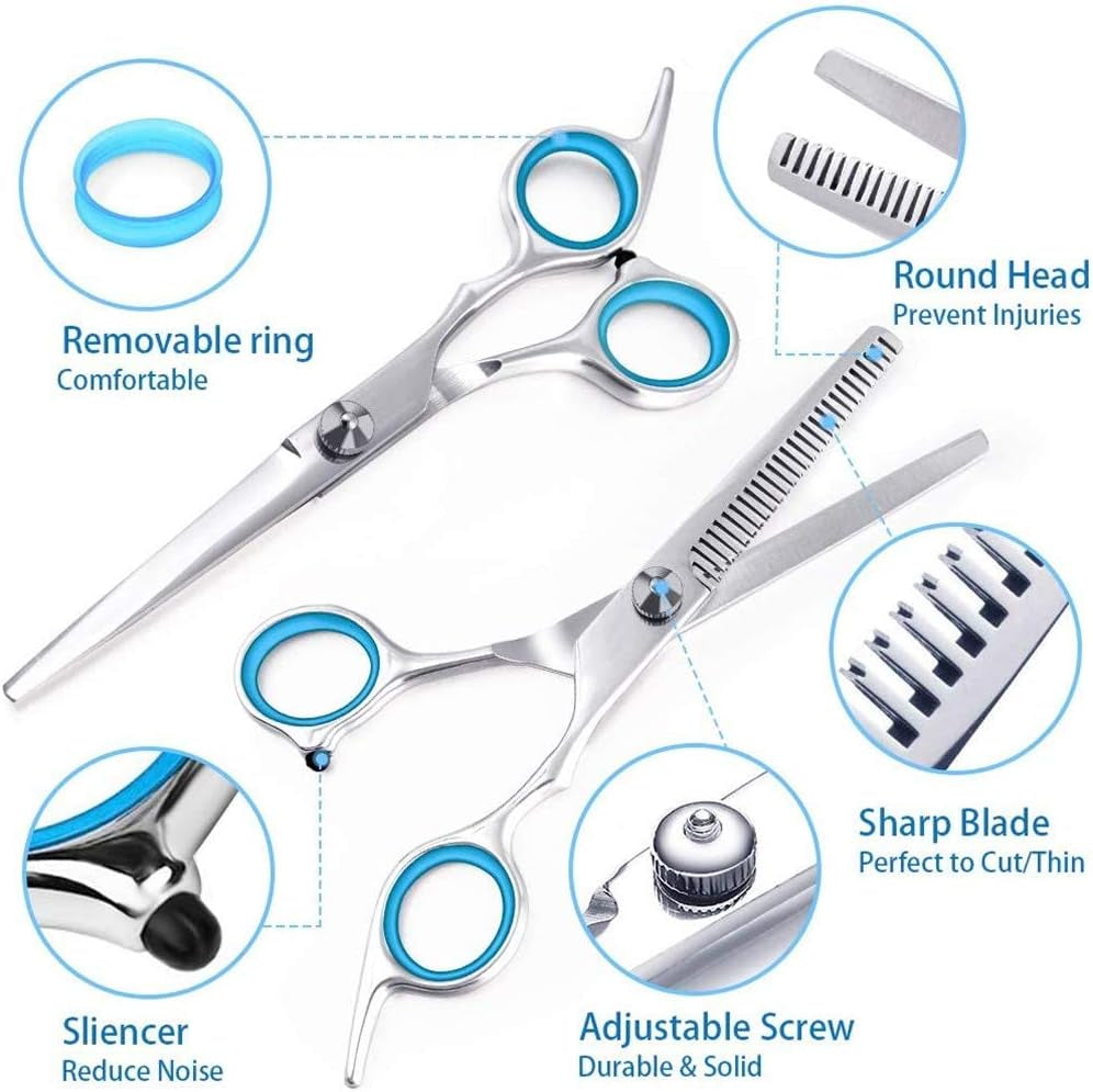 Hair Scissors, Premium Hairdressing Scissors, Professional Hair Cutting Kits Thinning Shears Hairdressing Set